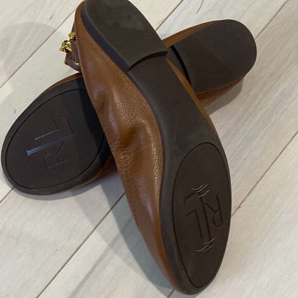 Lauren Ralph Lauren Women's Barb Ballet Flats Brown & Brown Size 5 - Picture 3 of 5